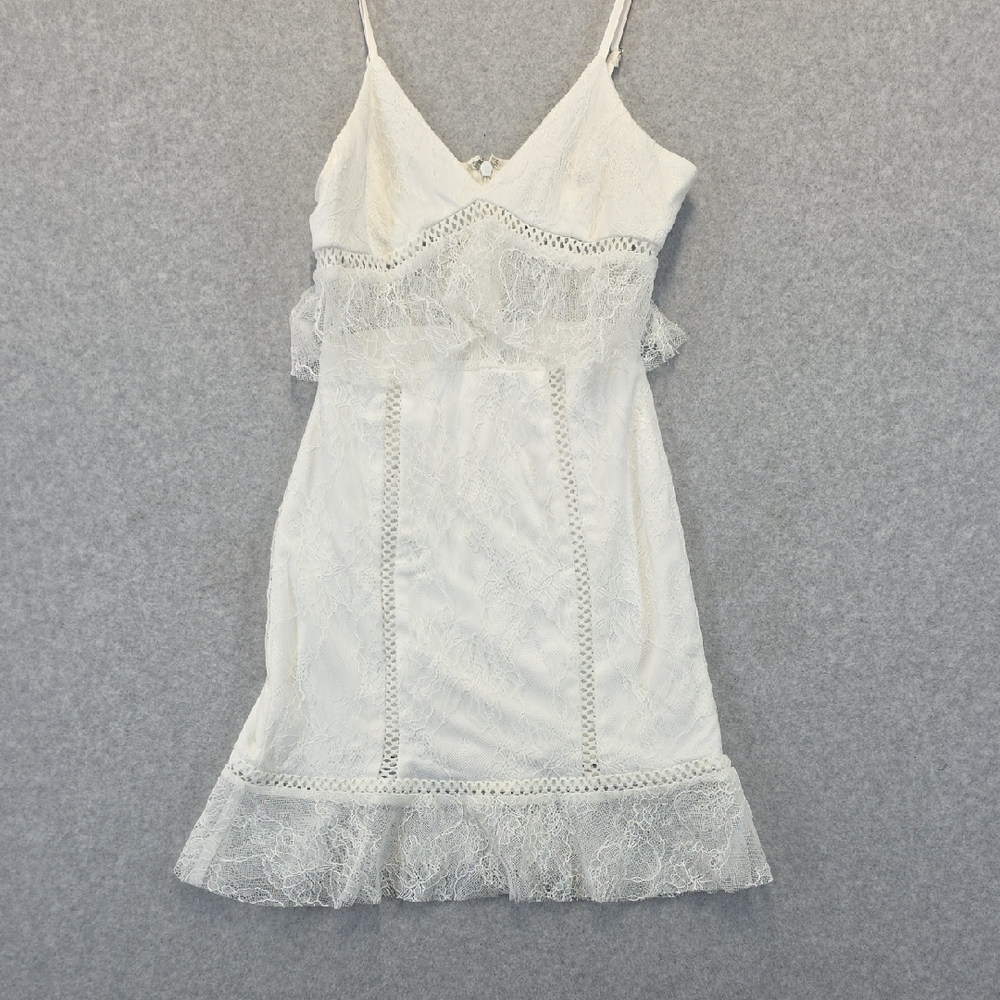 NWT Mebon by Machine Jeans White Lace Slip Dress Small Spaghetti Strap